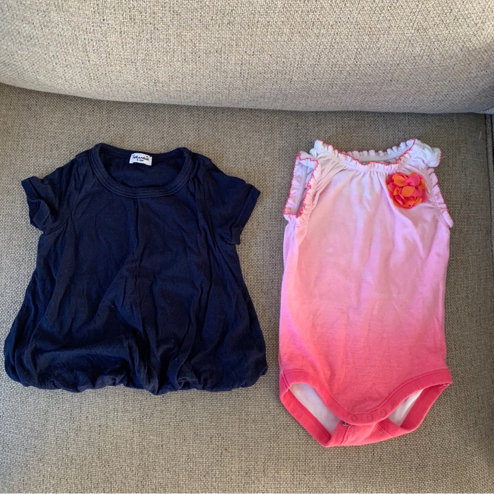 Lot of Girls Clothing Size 6 12 Months Top Dress Romper PJs Shorts Spring Summer - Picture 5 of 14